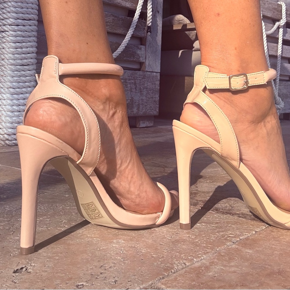 Nasty Gal Nude Strappy Heels